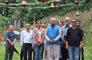 The Governor of Arunachal Pradesh Shri P.B. Acharya at the Sidheswar Nath Temple at Lower Subansiri District Zero on 30th June2017.